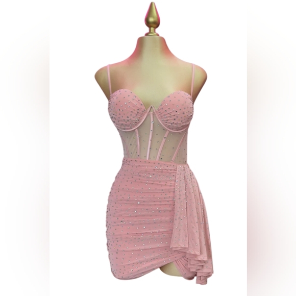 Banjul Dresses & Skirts - Banjul Rhinestone Pink Dress Women's Size Small